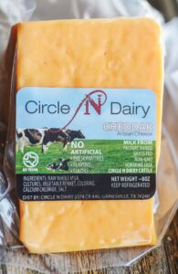 Circle N Dairy block of cheddar cheese