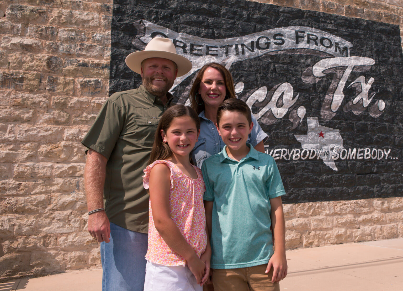 Ryan Moore and family in Hico, Texas
