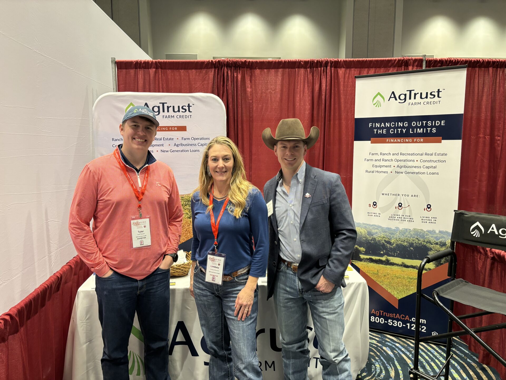 Tyler Rosser (Sherman), Lindsey Ellsworth (Weatherford), and Walker Dailey (Denton) at the Texas Wine and Grape Growers Association Conference.