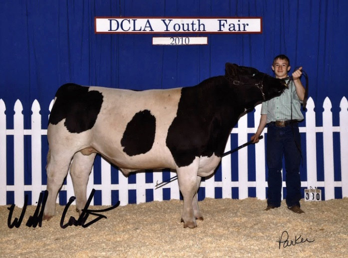 Will Carter showing a Holstein in 2010.